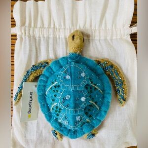 Craftspring Blue and Tan Turtle ornaments